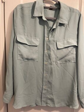 LOFT Light Long Sleeved Sage Green Blouse (item 27)